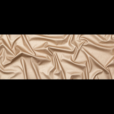 Italian Metallic Champagne Faux Leather Laminate over a Latte Stretch Faux Suede