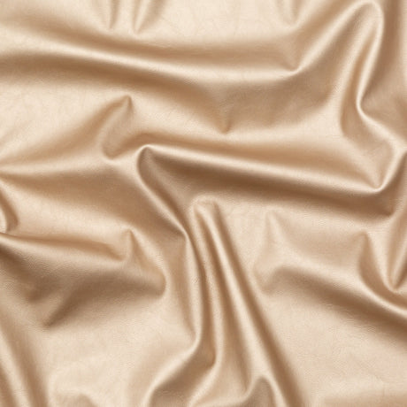 Italian Metallic Champagne Faux Leather Laminate over a Latte Stretch Faux Suede