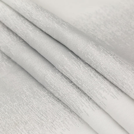 Italian Metallic Silver and White Abstract Cotton Jacquard