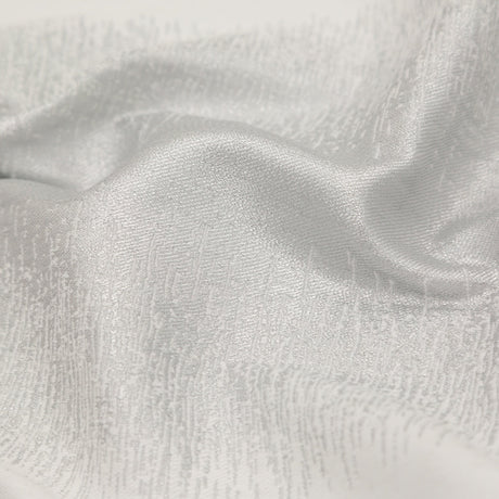 Italian Metallic Silver and White Abstract Cotton Jacquard
