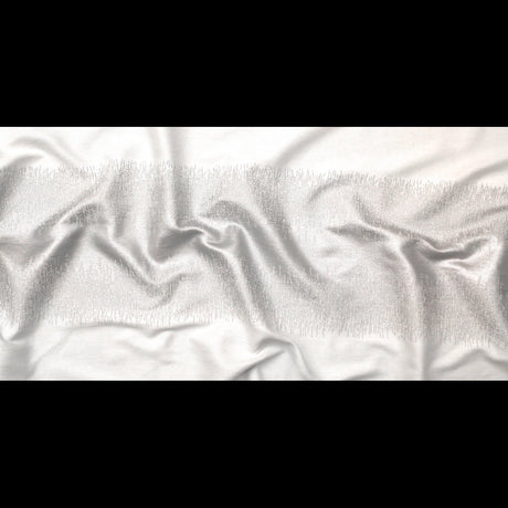 Italian Metallic Silver and White Abstract Cotton Jacquard