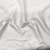 Italian Metallic Silver and White Abstract Cotton Jacquard