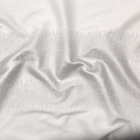 Italian Metallic Silver and White Abstract Cotton Jacquard
