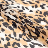 Chocolate Torte, Toffee Brown and Simply Taupe Leopard Printed Crinkled Silk Chiffon