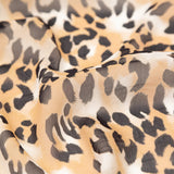 Chocolate Torte, Toffee Brown and Simply Taupe Leopard Printed Crinkled Silk Chiffon