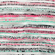 Milly Metallic Silver, Biscay Green, Neon Pink Striped Embroidered Organza