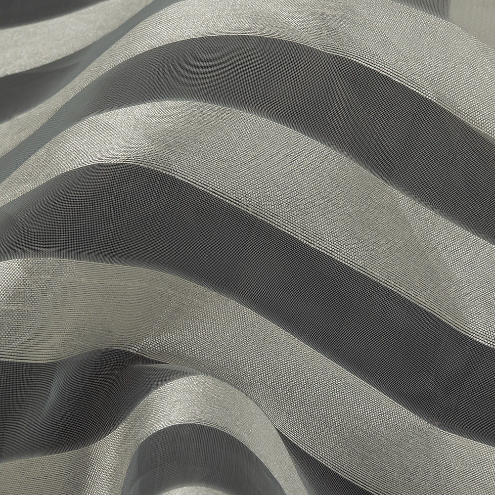 Cannoli Cream Organza with Woven Awning Stripes