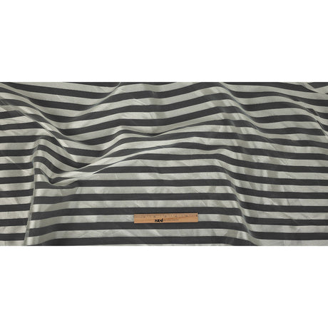 Cannoli Cream Organza with Woven Awning Stripes