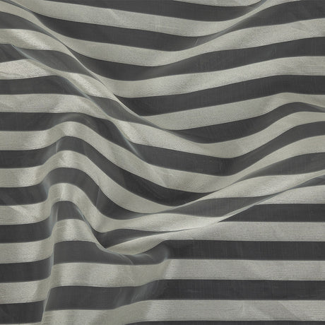 Cannoli Cream Organza with Woven Awning Stripes