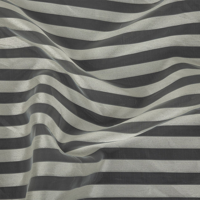 Cannoli Cream Organza with Woven Awning Stripes