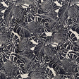 Italian Carbon Blue and Ecru Floral Cotton Jacquard