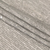 Silver Striped Circle Sequins over White Mesh