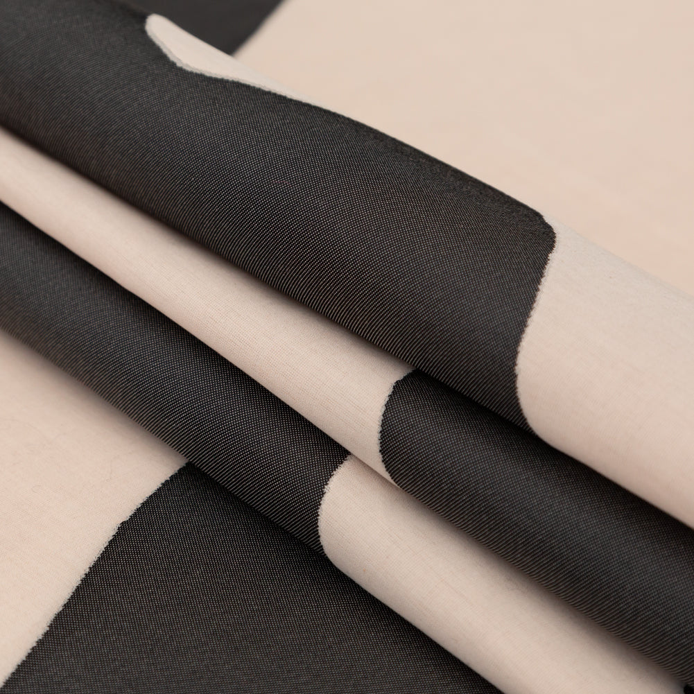 Milly Charcoal and Sandshell Abstract Cotton Woven