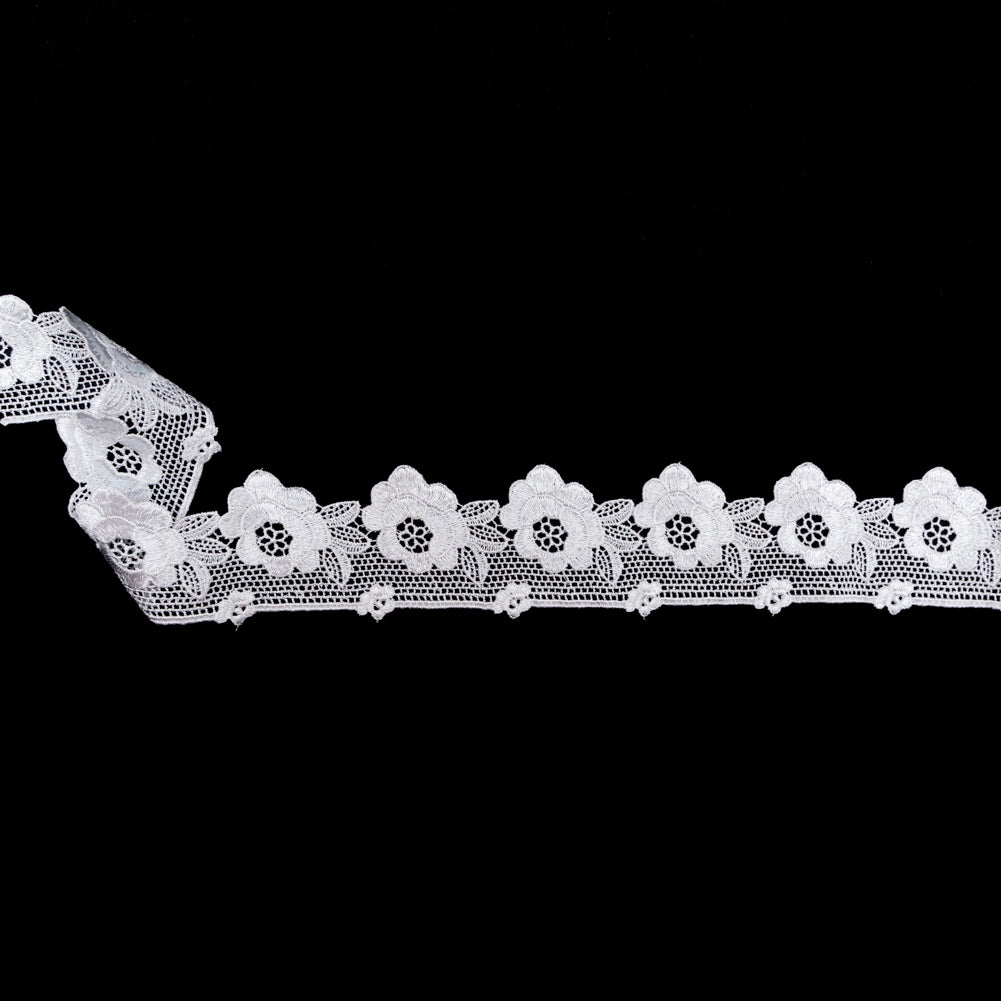 European White Floral Venise Lace Trim - 2.25"
