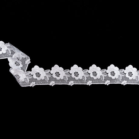 European White Floral Venise Lace Trim - 2.25"