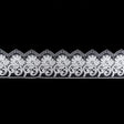 European White Floral Embroidered Lace on Mesh - 3.875"