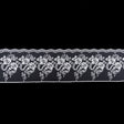 European Off-White Floral Embroidered Lace on Mesh - 4"