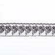 European Black Floral Embroidered Lace on Mesh - 4"