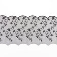European Black Scalloped Embroidery Lace on Mesh - 9.5"