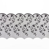 European Black Scalloped Embroidery Lace on Mesh - 9.5"