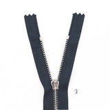 Mood Exclusive Italian Navy and Silver T3 Closed End Metal Zipper - 9"