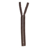 Mood Exclusive Italian Brown and Silver T3 Closed End Metal Zipper - 9"