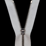 Mood Exclusive Italian Off-White and Silver T3 Closed End Metal Zipper - 9"
