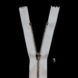 Mood Exclusive Italian Off-White and Silver T3 Closed End Metal Zipper - 9"