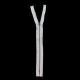 Mood Exclusive Italian White and Silver T3 Closed End Metal Zipper - 9"