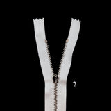 Mood Exclusive Italian White and Silver T3 Closed End Metal Zipper - 9"