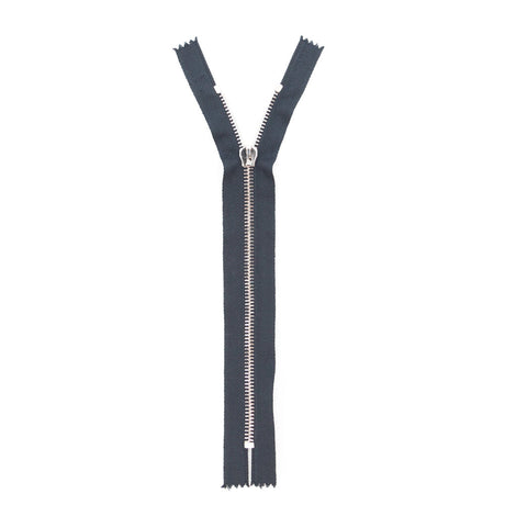 Mood Exclusive Italian Navy and Silver T5 Closed End Metal Zipper - 9"