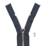 Mood Exclusive Italian Navy and Silver T5 Closed End Metal Zipper - 9"