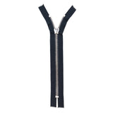 Mood Exclusive Italian Navy and Silver T8 Closed End Metal Zipper - 9"
