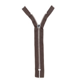 Mood Exclusive Italian Brown and Silver T8 Closed End Metal Zipper - 9"