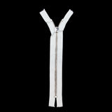 Mood Exclusive Italian Off-White and Silver T8 Closed End Metal Zipper - 9"