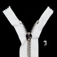 Mood Exclusive Italian Off-White and Silver T8 Closed End Metal Zipper - 9"