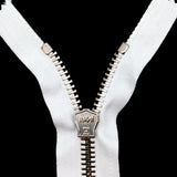 Mood Exclusive Italian White and Silver T8 Closed End Metal Zipper - 9"