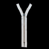 Mood Exclusive Italian White and Silver T8 Closed End Metal Zipper - 9"