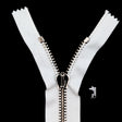 Mood Exclusive Italian White and Silver T8 Closed End Metal Zipper - 9"