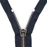 Mood Exclusive Italian Navy and Silver T8 Open End Metal Zipper - 27.5"