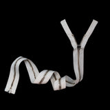 Mood Exclusive Italian Off-White and Silver T8 Open End Metal Zipper - 27.5"