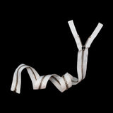 Mood Exclusive Italian White and Silver T8 Open End Metal Zipper - 27.5"