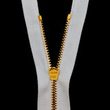 Mood Exclusive Italian Off-White and Gold T3 Closed End Metal Zipper - 9"
