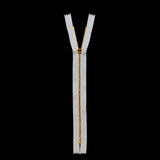 Mood Exclusive Italian Off-White and Gold T3 Closed End Metal Zipper - 9"