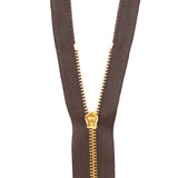 Mood Exclusive Italian Brown and Gold T3 Open End Metal Zipper - 27.5"