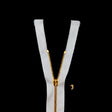 Mood Exclusive Italian Off-White and Gold T3 Open End Metal Zipper - 27.5"