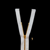 Mood Exclusive Italian Off-White and Gold T3 Open End Metal Zipper - 27.5"