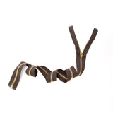 Mood Exclusive Italian Brown and Gold T5 Open End Metal Zipper - 27.5"