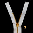 Mood Exclusive Italian Off-White and Gold T5 Open End Metal Zipper - 27.5"