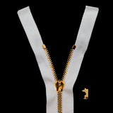 Mood Exclusive Italian Off-White and Gold T5 Open End Metal Zipper - 27.5"